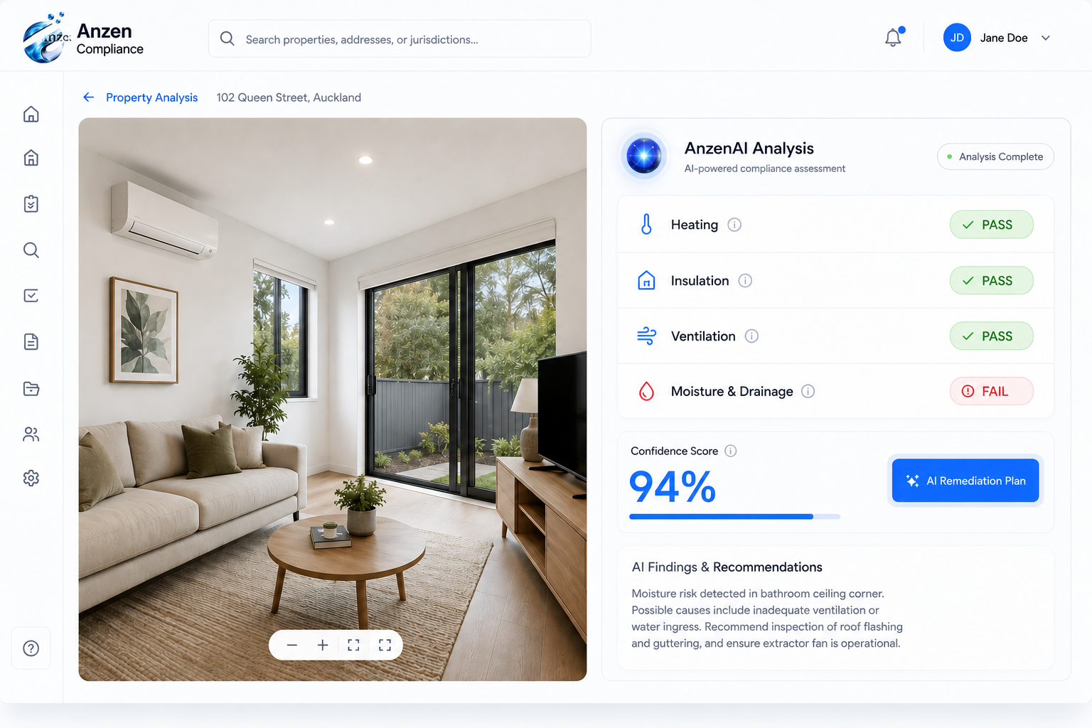 AnzenAI analyzing a property photo